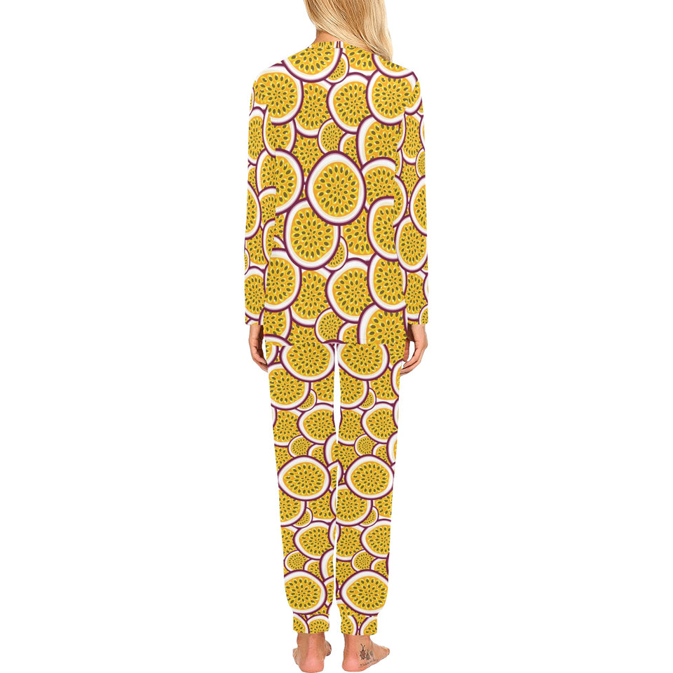 Passion fruits slice pattern Women's All Over Print Pajama Set