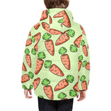 Carrot Pattern Print Design 05 Kids' Boys' Girls' Padded Hooded Jacket