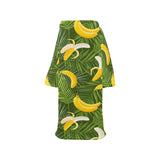 Banana Palm Leaves pattern Blanket Robe with Sleeves