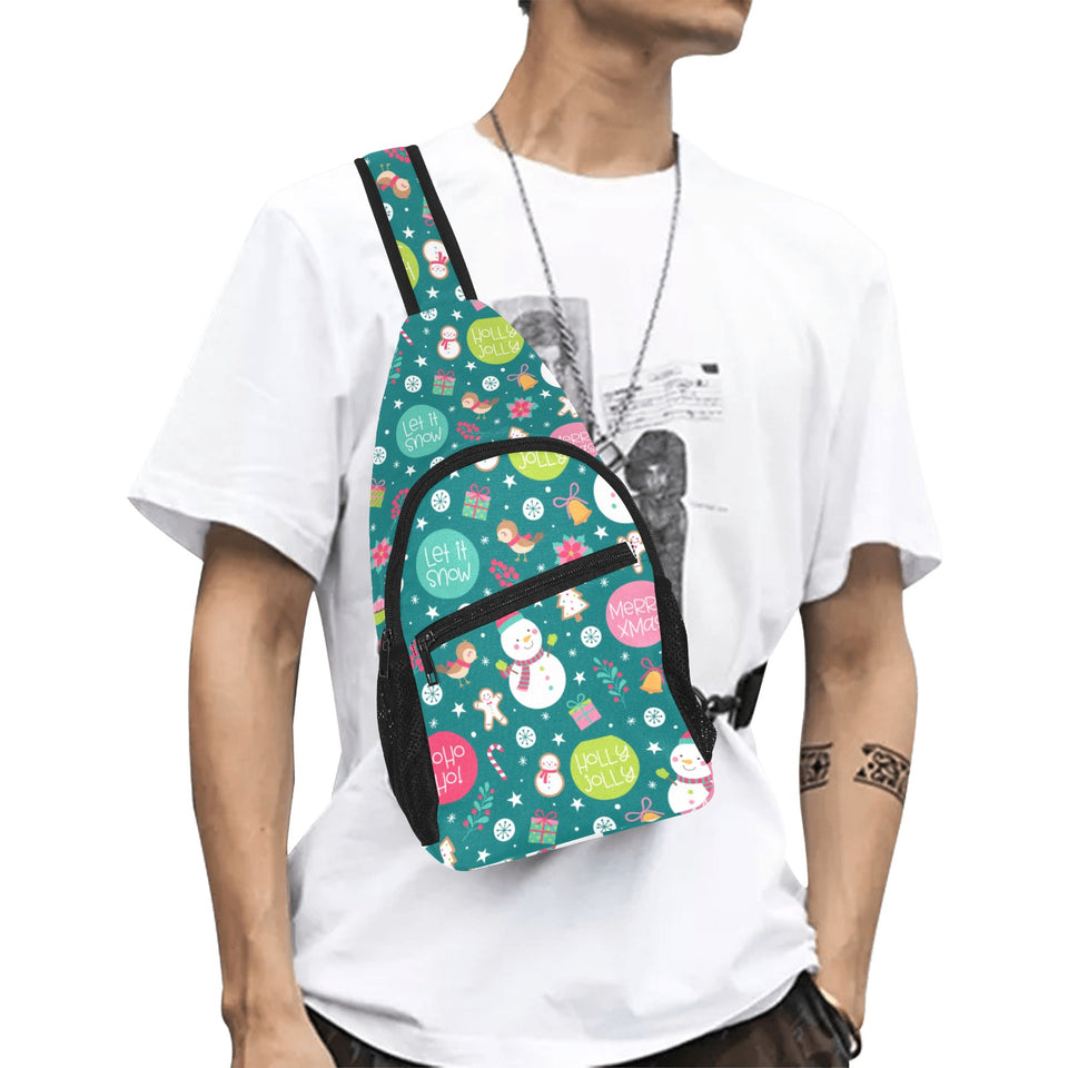 Snowman bird decorative elements christmas pattern All Over Print Chest Bag
