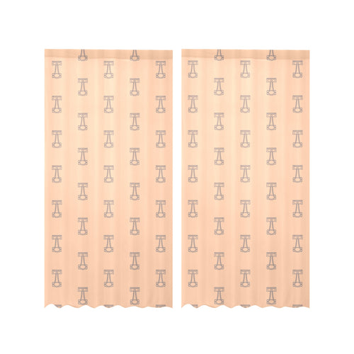 Engine Piston Cream Background Pattern Design 04 Gauze Curtain