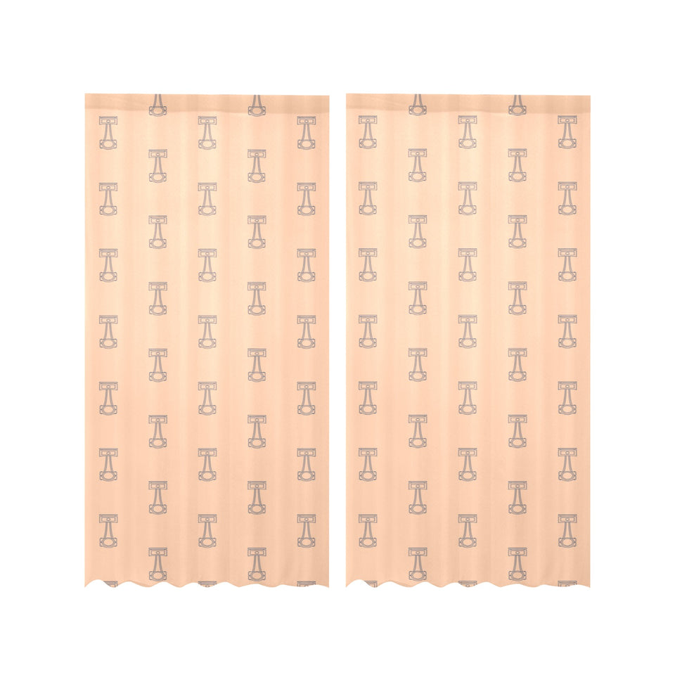 Engine Piston Cream Background Pattern Design 04 Gauze Curtain