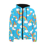 Rainbows Sky Clouds Pattern Men's Padded Hooded Jacket