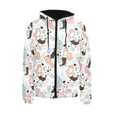 cute mermaid pattern Men's Padded Hooded Jacket