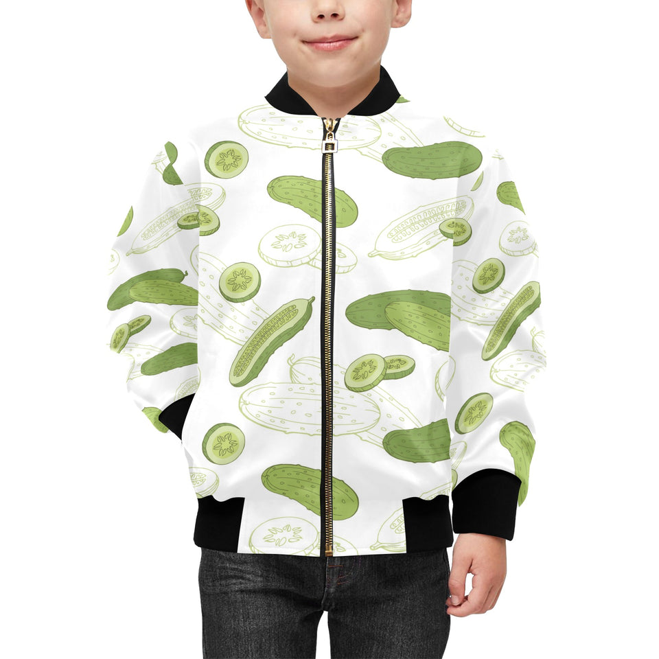 Cucumber sketch pattern Kids' Boys' Girls' Bomber Jacket