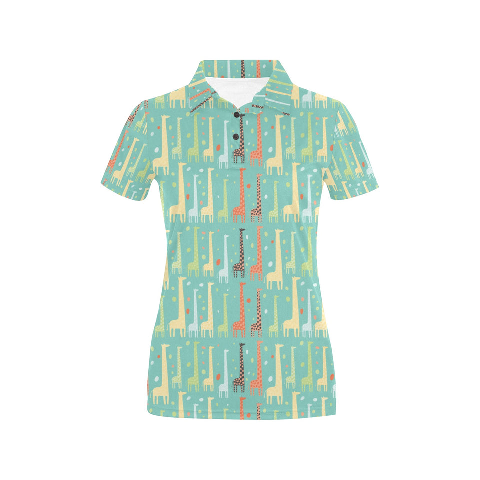 Giraffe Pattern Print Design 01 Women's All Over Print Polo Shirt
