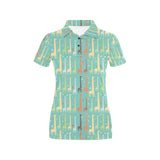 Giraffe Pattern Print Design 01 Women's All Over Print Polo Shirt