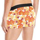 Orange yellow orchid flower pattern background Men's All Over Print Boxer Briefs Men's Underwear