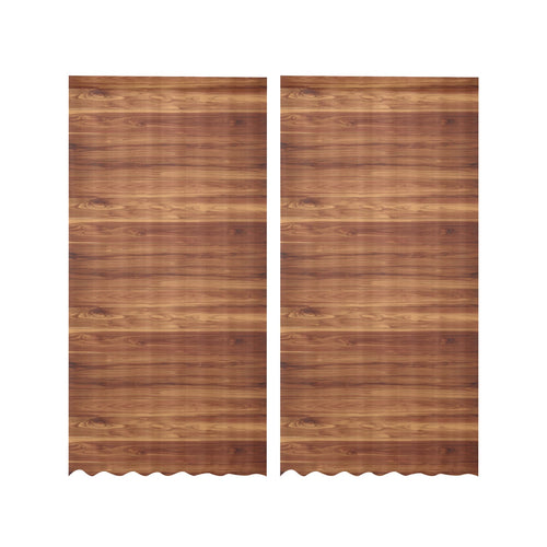 Wood Printed Pattern Print Design 04 Gauze Curtain