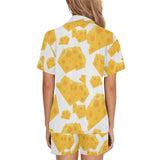 Cheese slice pattern Women's V-Neck Short Pajama Set