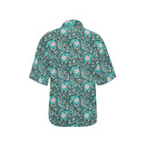 Elephants jungle pattern Women's All Over Print Hawaiian Shirt