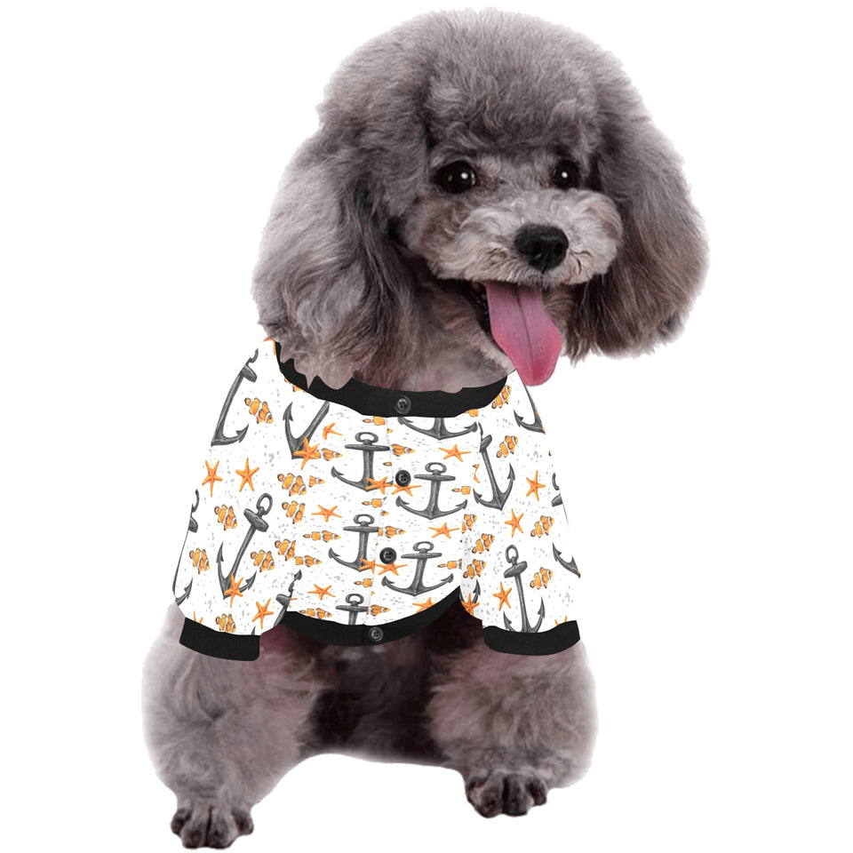 Clown Fish Pattern Print Design 02 All Over Print Pet Dog Round Neck Fuzzy Shirt