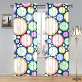 Colorful clock background Gauze Curtain