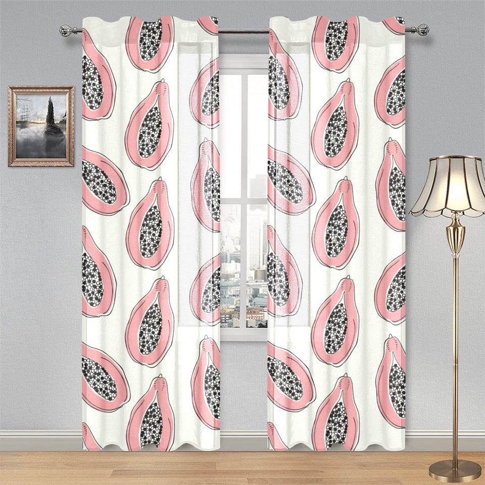 papaya pattern Gauze Curtain