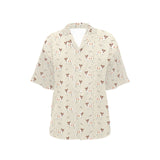 Jack Russel Pattern Print Design 02 Women's All Over Print Hawaiian Shirt