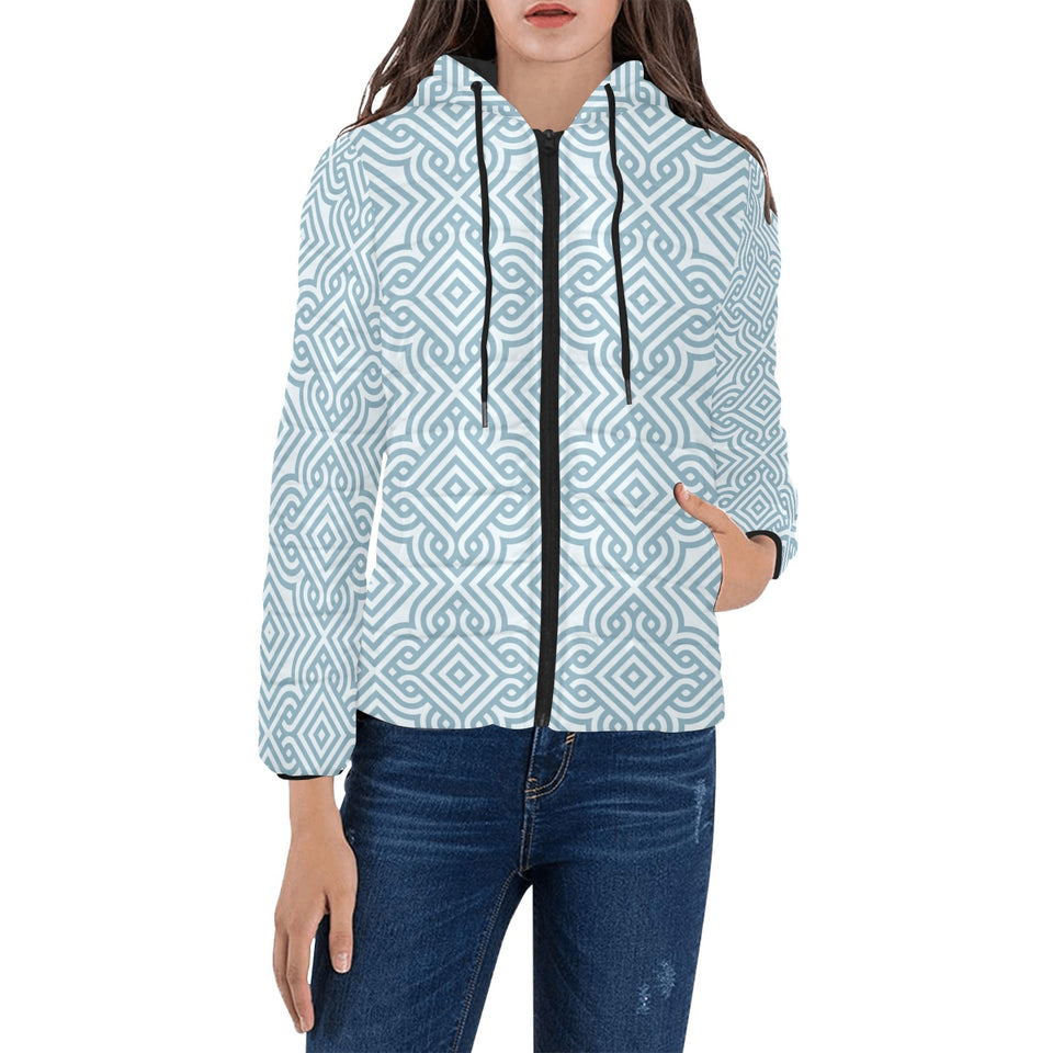 arabic pattern Women's Padded Hooded Jacket