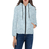 arabic pattern Women's Padded Hooded Jacket
