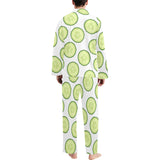 Cucumber slices pattern Men's Long Pajama Set
