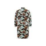 Coconut Pattern Print Design 03 Men's Long Sleeve Belted Night Robe