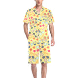 Sun Glasses Pattern Print Design 05 Men's V-Neck Short Pajama Set