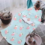 Cute cow flower pattern Blanket Robe with Sleeves