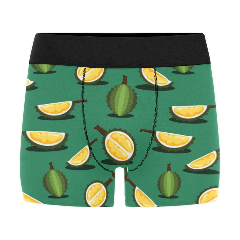 Durian pattern green background Men's All Over Print Boxer Briefs Men's Underwear