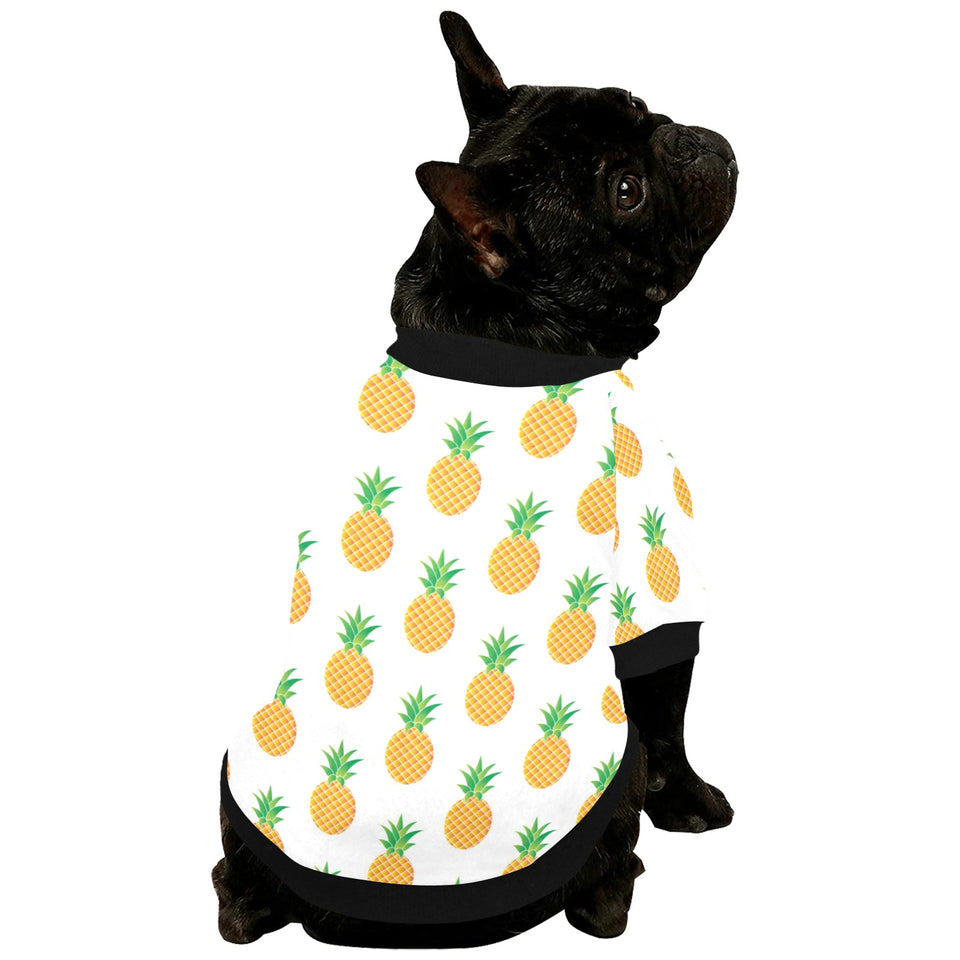 Pineapples pattern All Over Print Pet Dog Round Neck Fuzzy Shirt