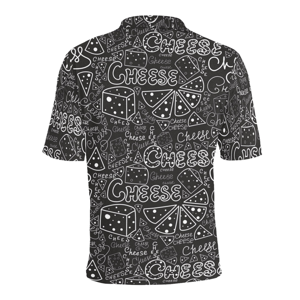 Handwritten cheese pattern Men's All Over Print Polo Shirt