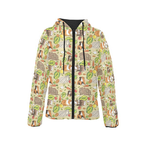 Guinea Pig Pattern Print Design 04 Women's Padded Hooded Jacket