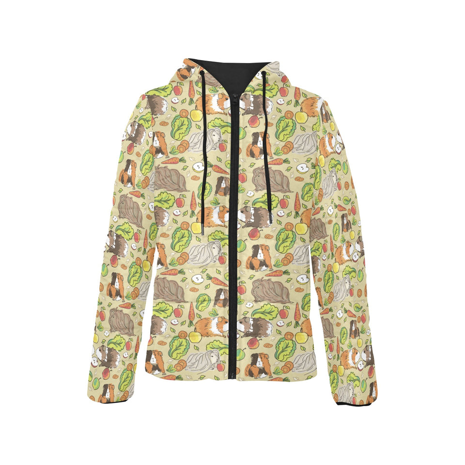 Guinea Pig Pattern Print Design 04 Women's Padded Hooded Jacket