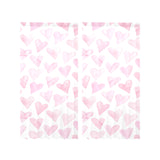 Watercolor pink heart pattern Gauze Curtain