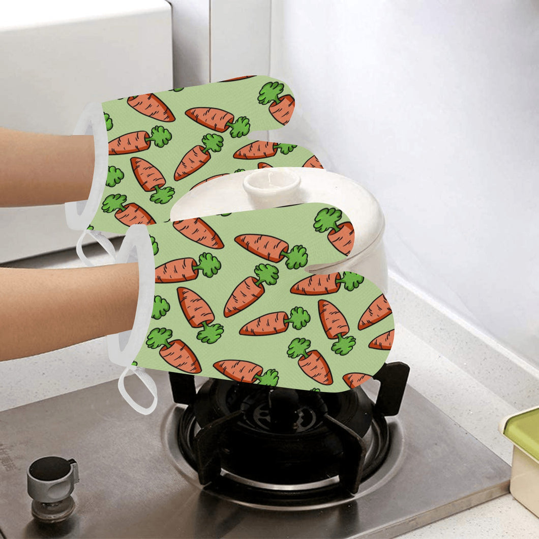 Carrot Pattern Print Design 05 Heat Resistant Oven Mitts
