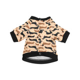 Dachshund floral background All Over Print Pet Dog Round Neck Fuzzy Shirt
