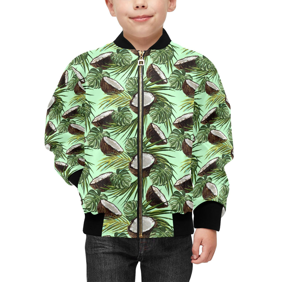 Coconut Pattern Print Design 02 Kids' Boys' Girls' Bomber Jacket