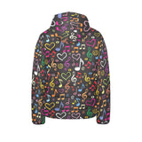 Music Notes Pattern Print Design 02 Kids' Boys' Girls' Padded Hooded Jacket