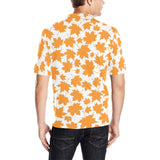 Orange Maple Leaf pattern Men's All Over Print Polo Shirt