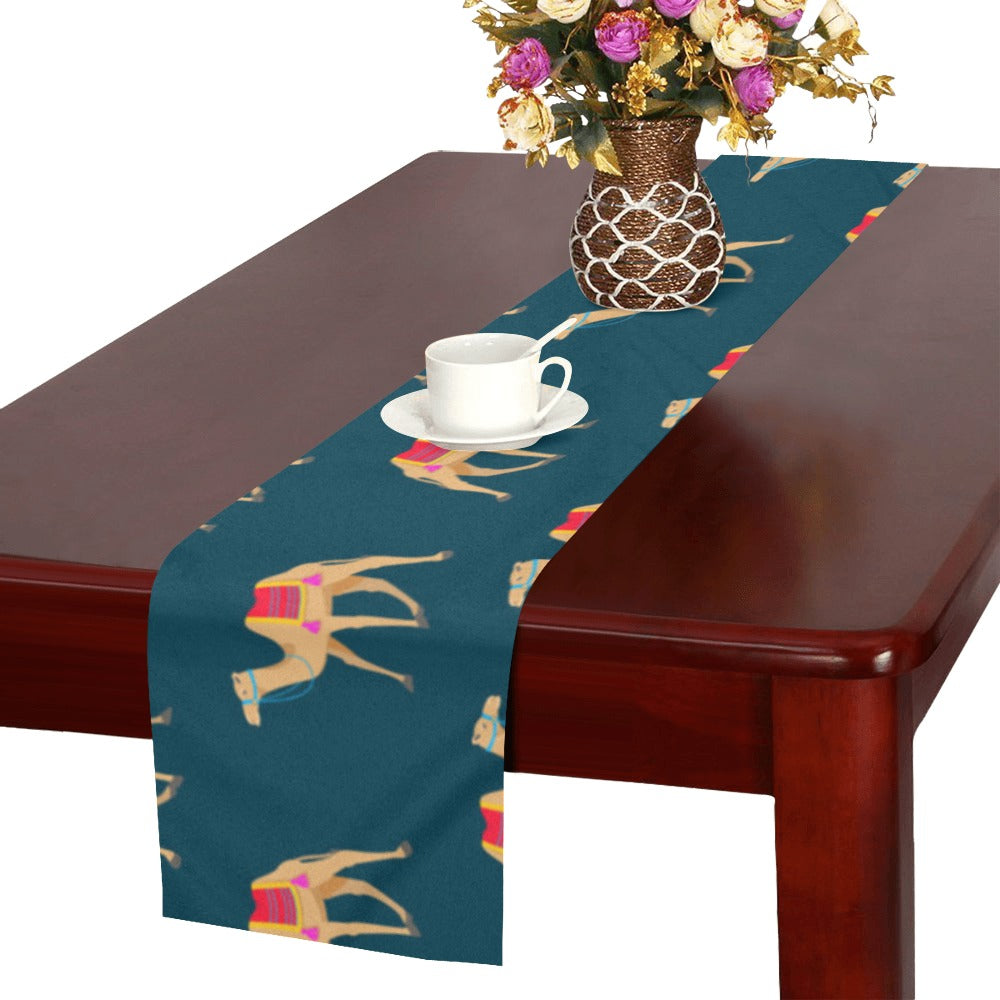Camel pattern blue blackground Table Runner