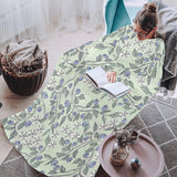 hand drawn blueberry pattern Blanket Robe with Sleeves