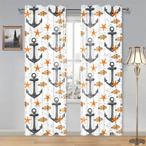 Clown Fish Pattern Print Design 02 Gauze Curtain