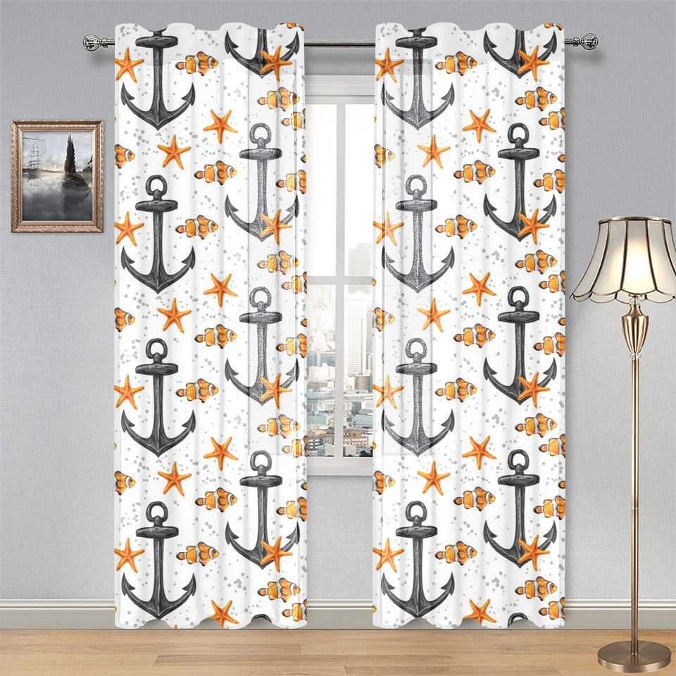 Clown Fish Pattern Print Design 02 Gauze Curtain