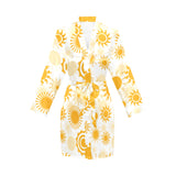 Sun design pattern Women's Long Sleeve Belted Night Robe