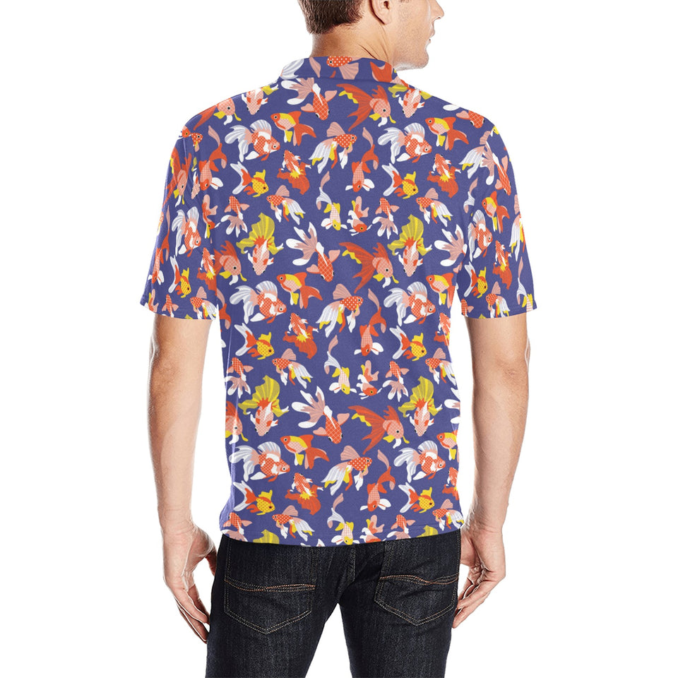 Goldfish Pattern Print Design 04 Men's All Over Print Polo Shirt