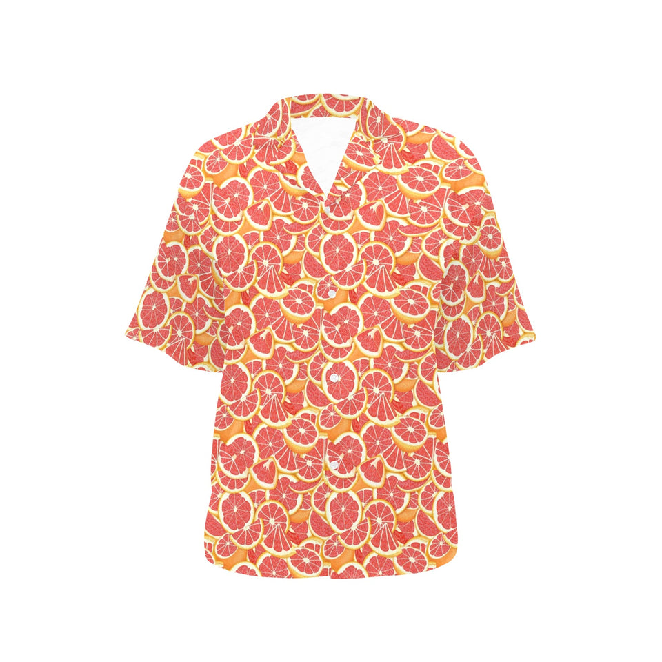 Tropical grapefruit pattern Women's All Over Print Hawaiian Shirt