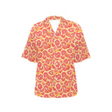 Tropical grapefruit pattern Women's All Over Print Hawaiian Shirt