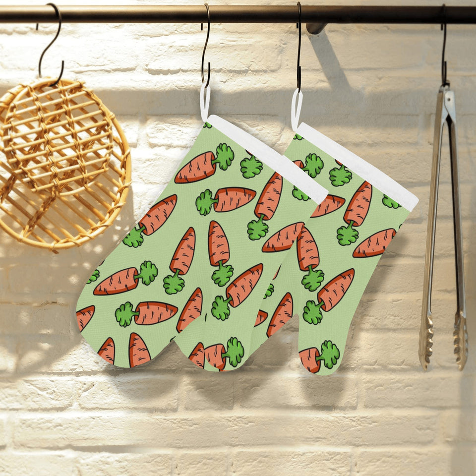 Carrot Pattern Print Design 05 Heat Resistant Oven Mitts