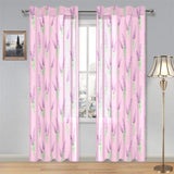 Lavender pattern pink background Gauze Curtain