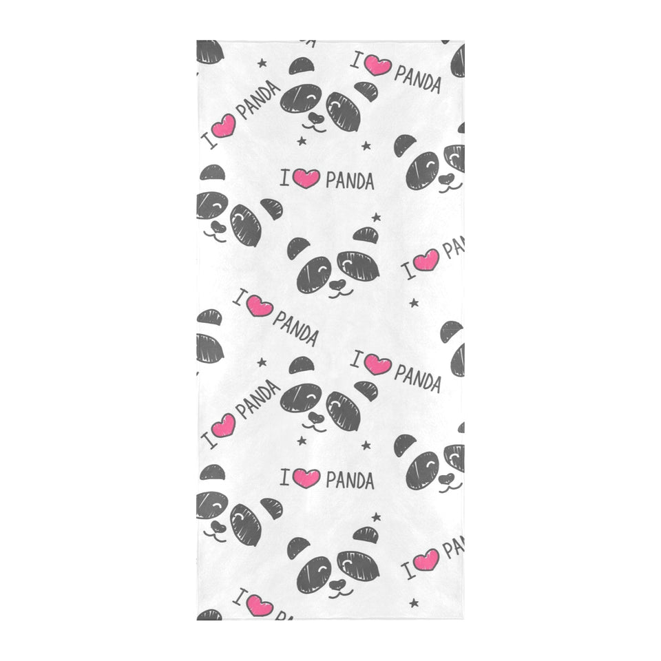 Hand Drawn faces of pandas pattern Beach Towel