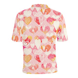 Hand drawn heart design pattern Men's All Over Print Polo Shirt