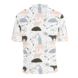 Polar bears star poka dot pattern Men's All Over Print Polo Shirt