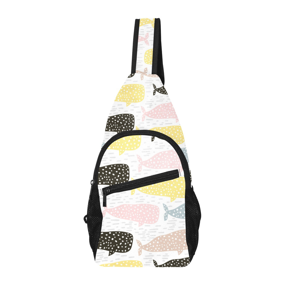 Whale dot pattern All Over Print Chest Bag